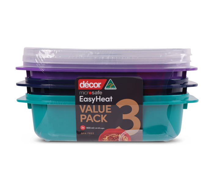 Jewel Microwavable Container, 900ml, Set