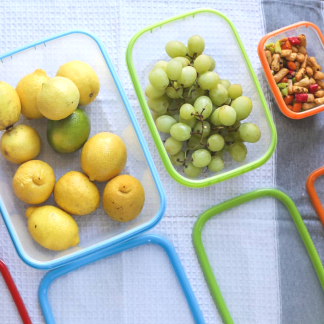 Basics Food Container, Oblong, Orange, 200ml