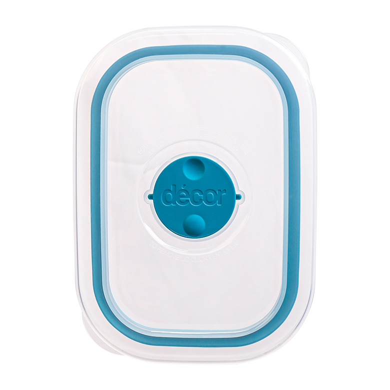Vent & Seal Glass Containers Lid, Oblong, 600ml