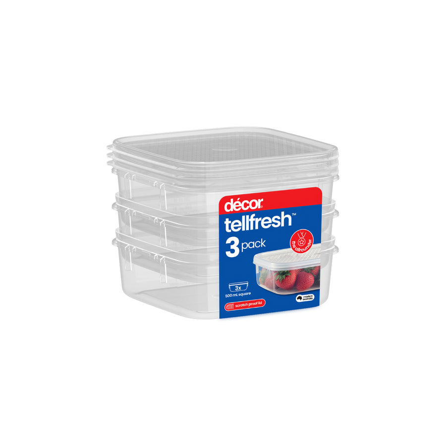 Food Container, Square, 500ml, Set