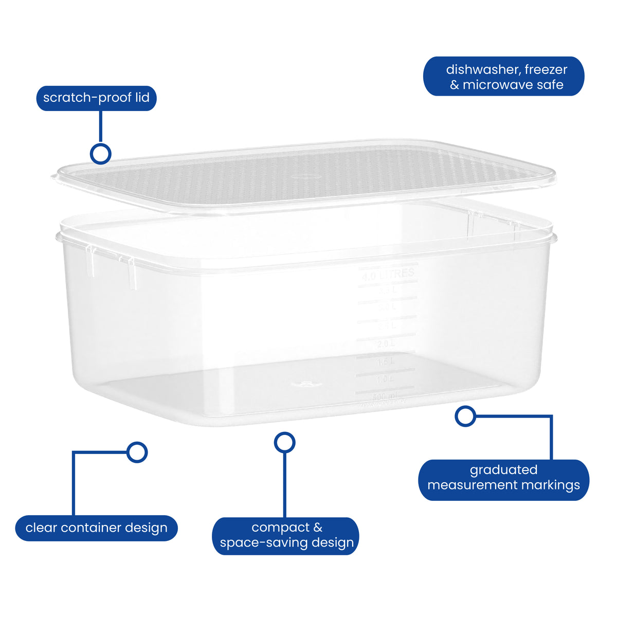 Food Container, Oblong, 4L