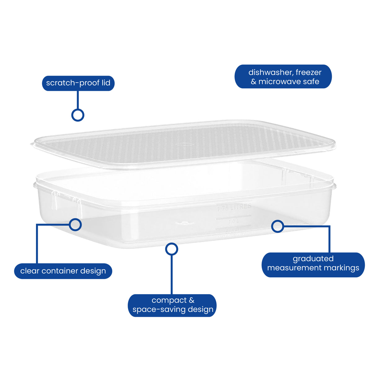 Food Container, Oblong, 1.75L