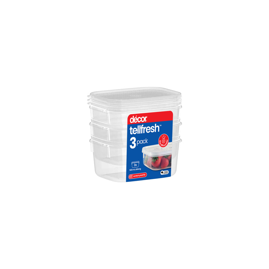 Food Container, Oblong, 500ml, Set