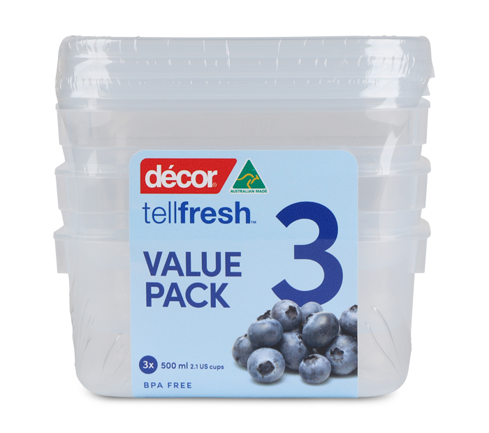 Food Container, Oblong, 500ml, Set