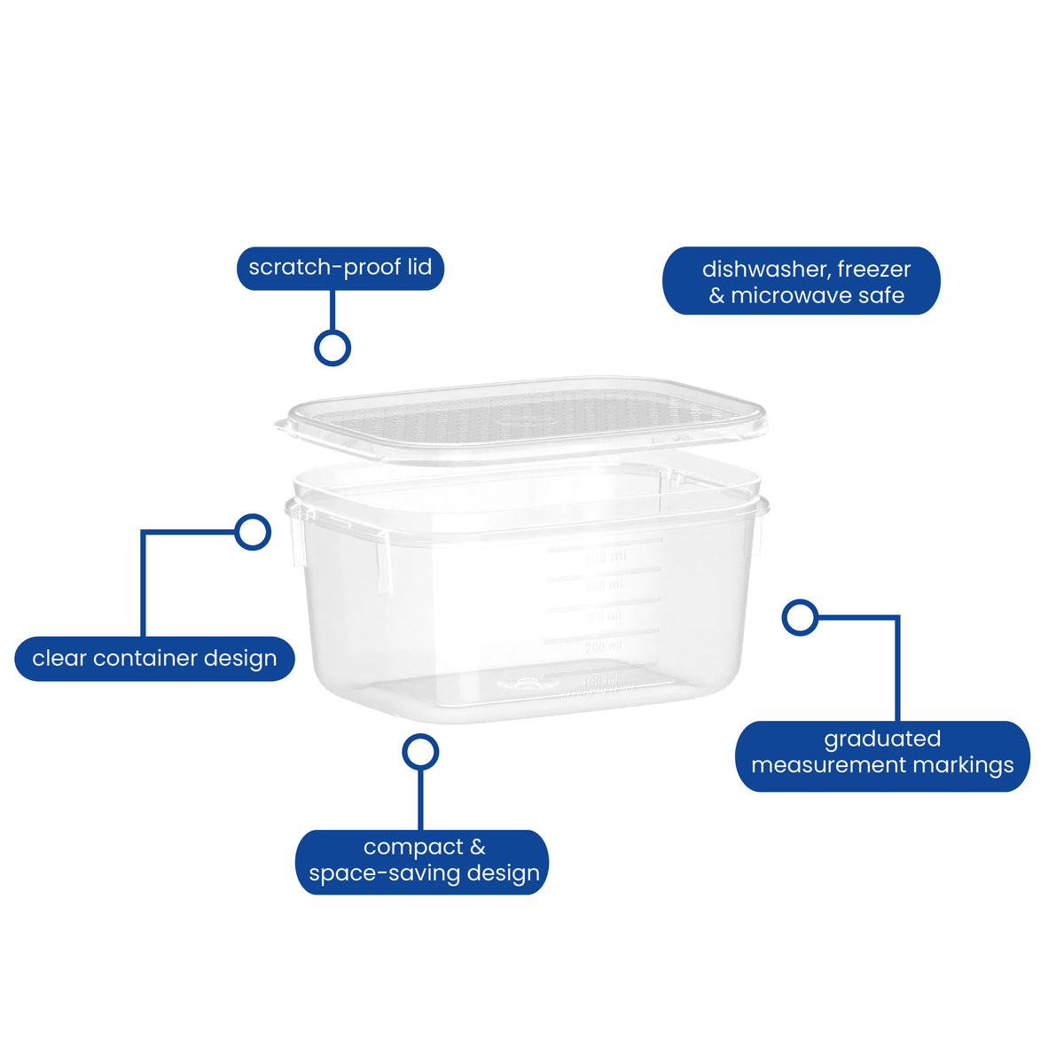 Food Container, Oblong, 500ml