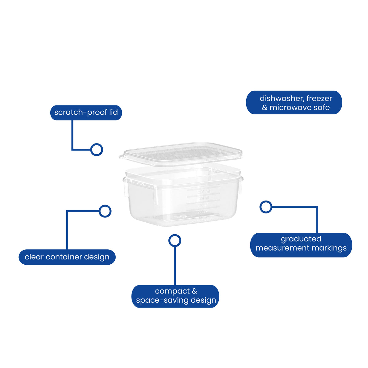 Food Container, Oblong, 250ml