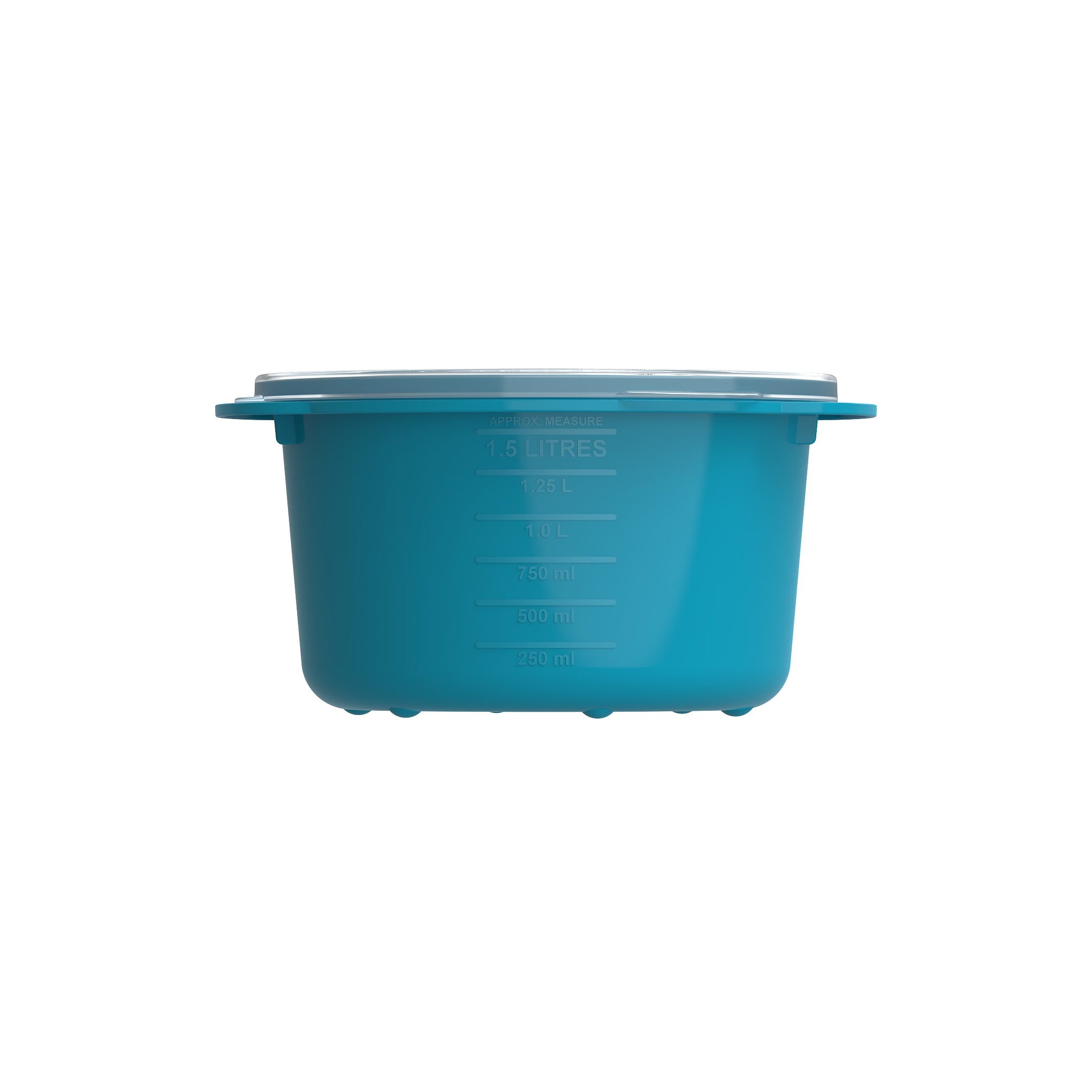 Microwave Steamer, Round, Teal, 1.5L