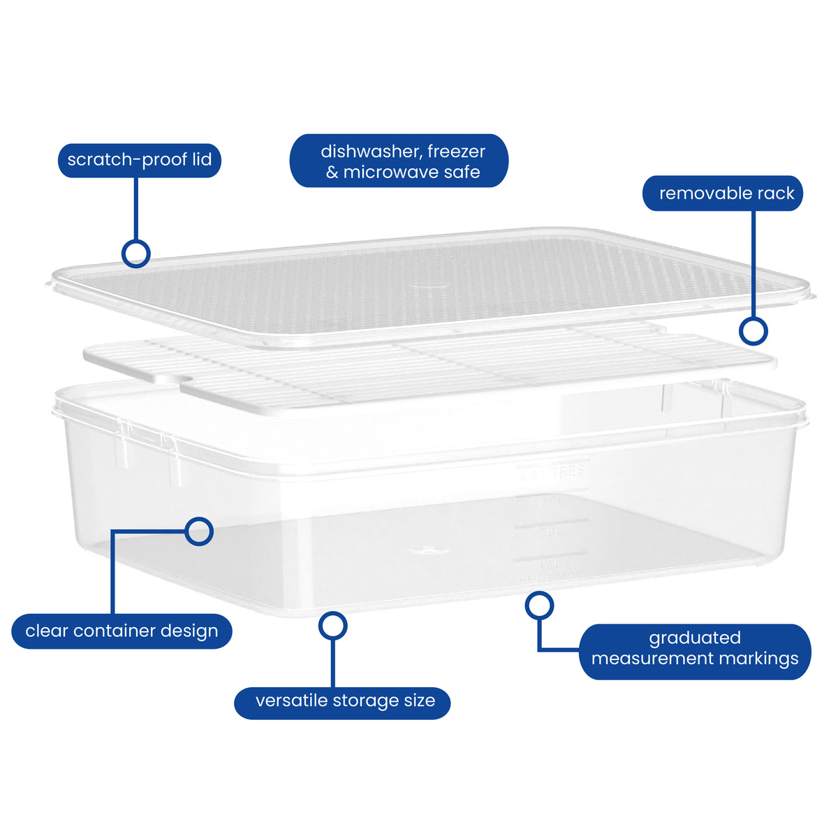 Meat Container with Rack, 4L