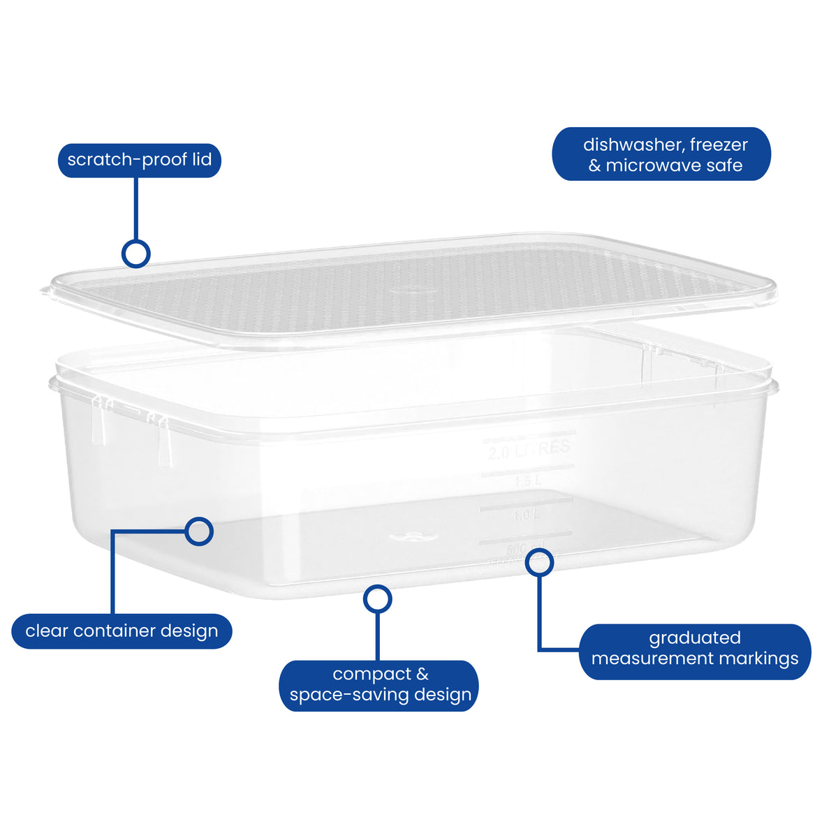 Food Container, Oblong, 2L