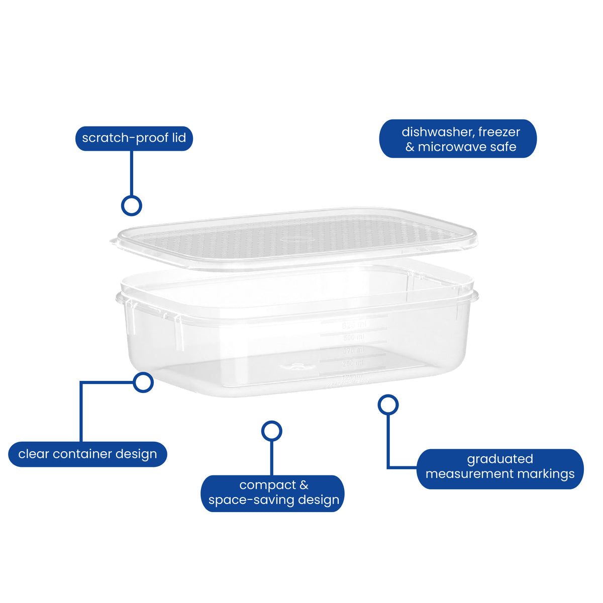 Food Container, Oblong, 625ml