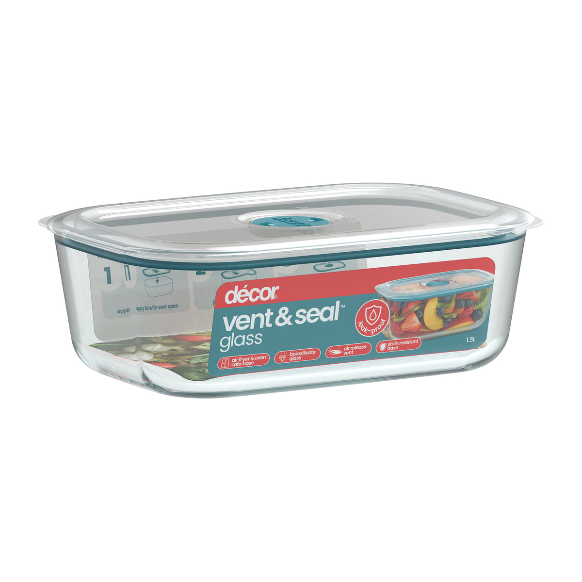 Glass Containers, Oblong, 1.5L