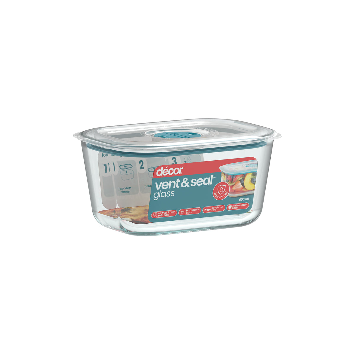 Glass Containers, Oblong, 600ml