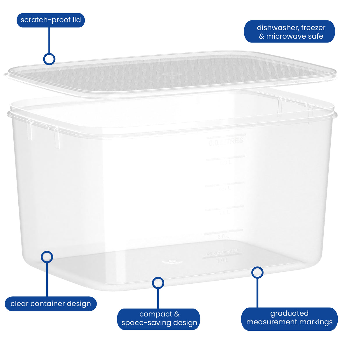 Food Container, Oblong, 6L