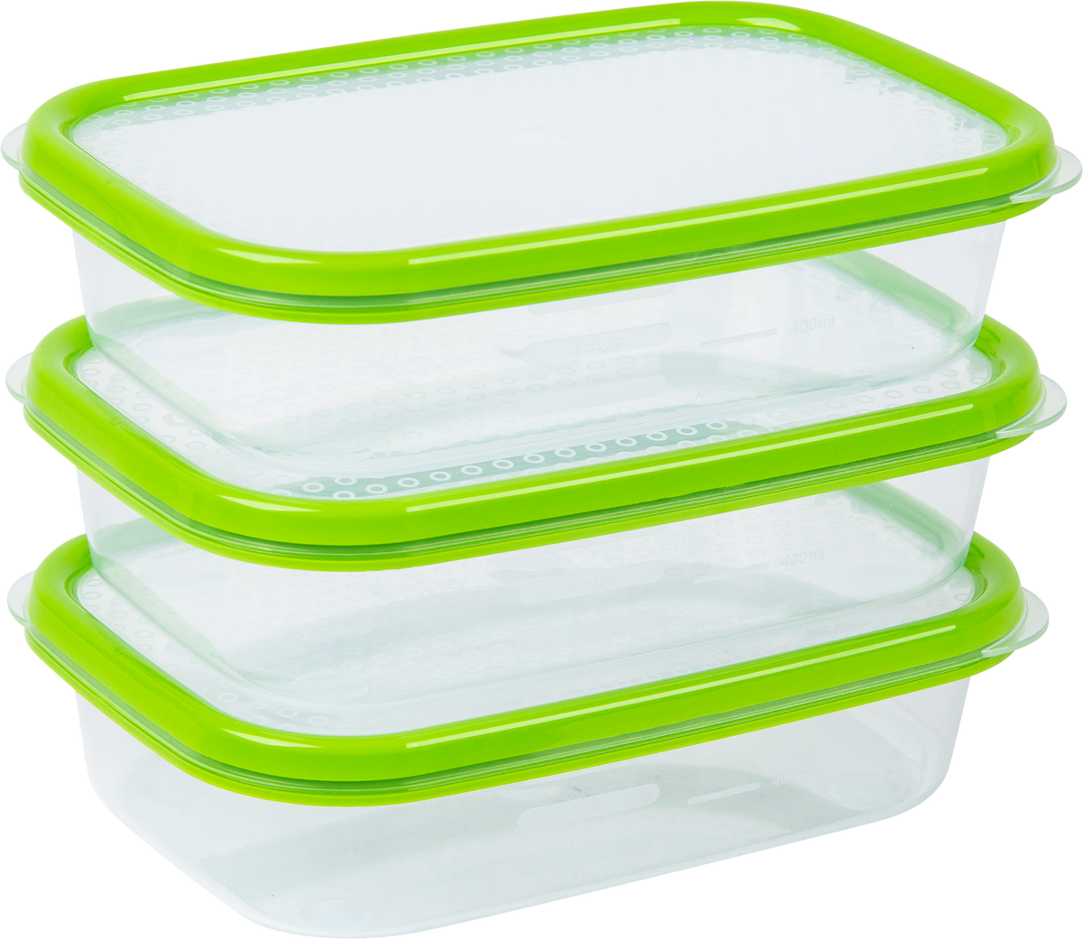 Basics Food Container, Oblong, Green, 800ml