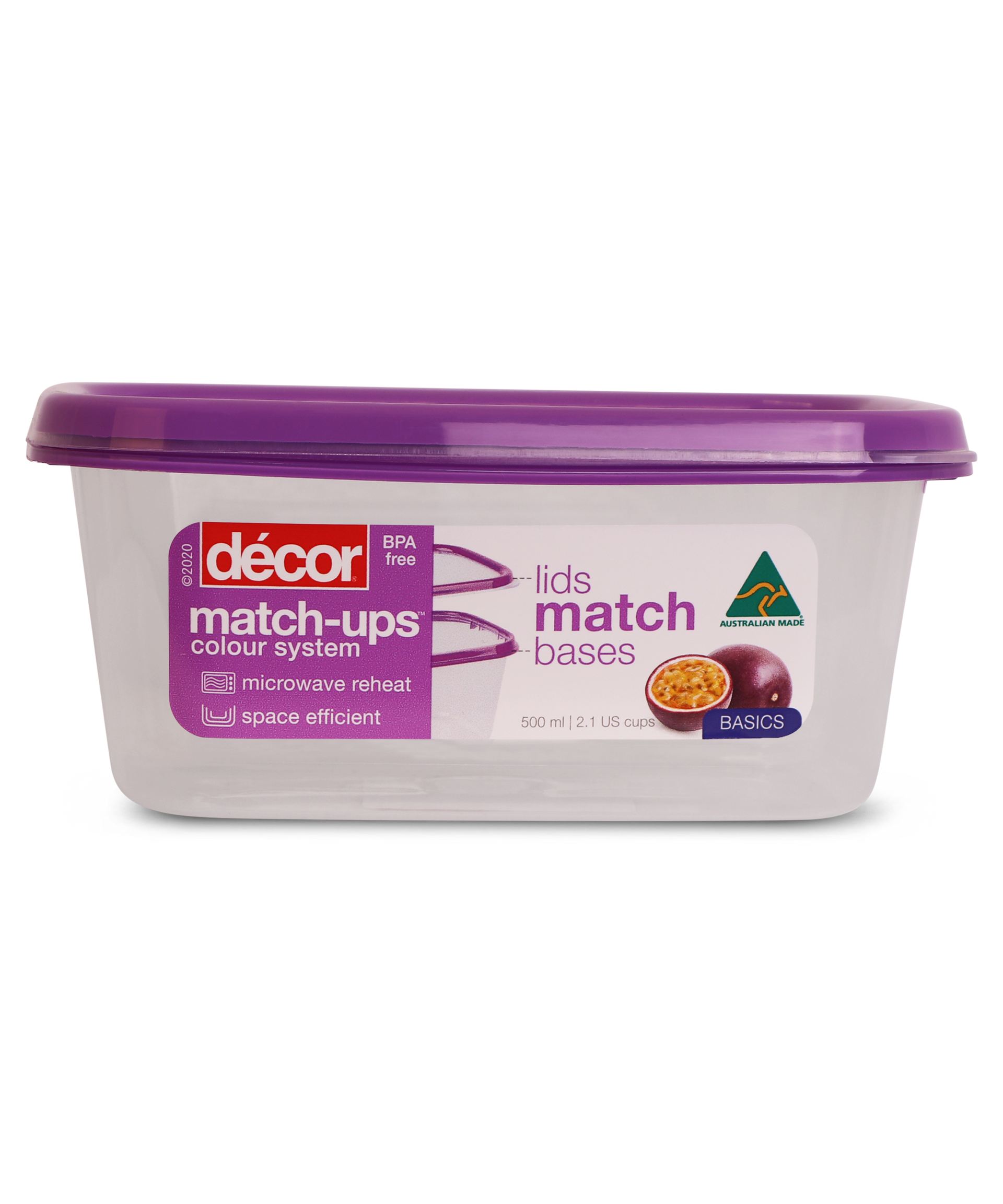 MatchUps Basics Oblong, Purple, 500ml Décor Australia Décor Australia