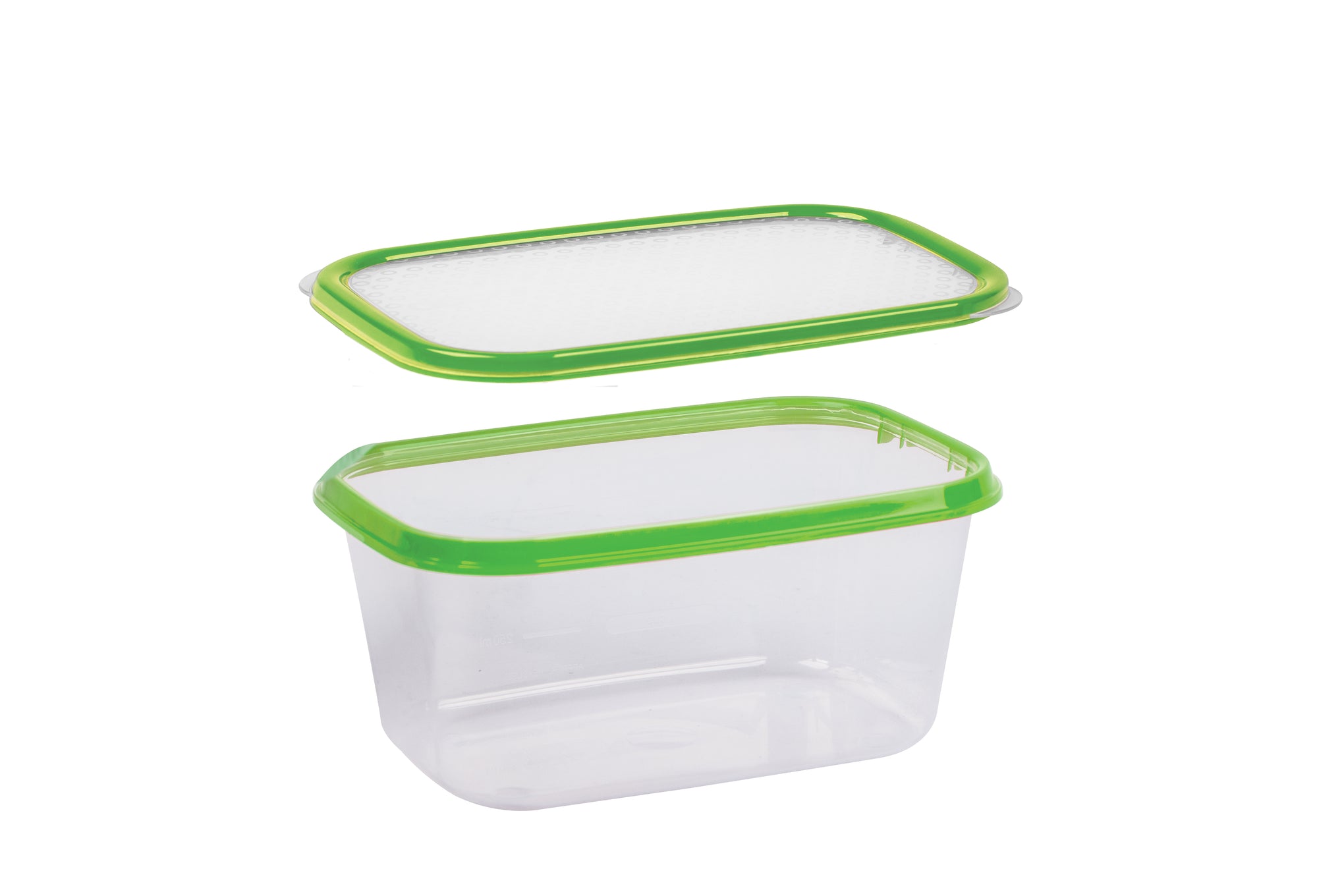 Basics Food Container, Oblong, Green, 1.5L