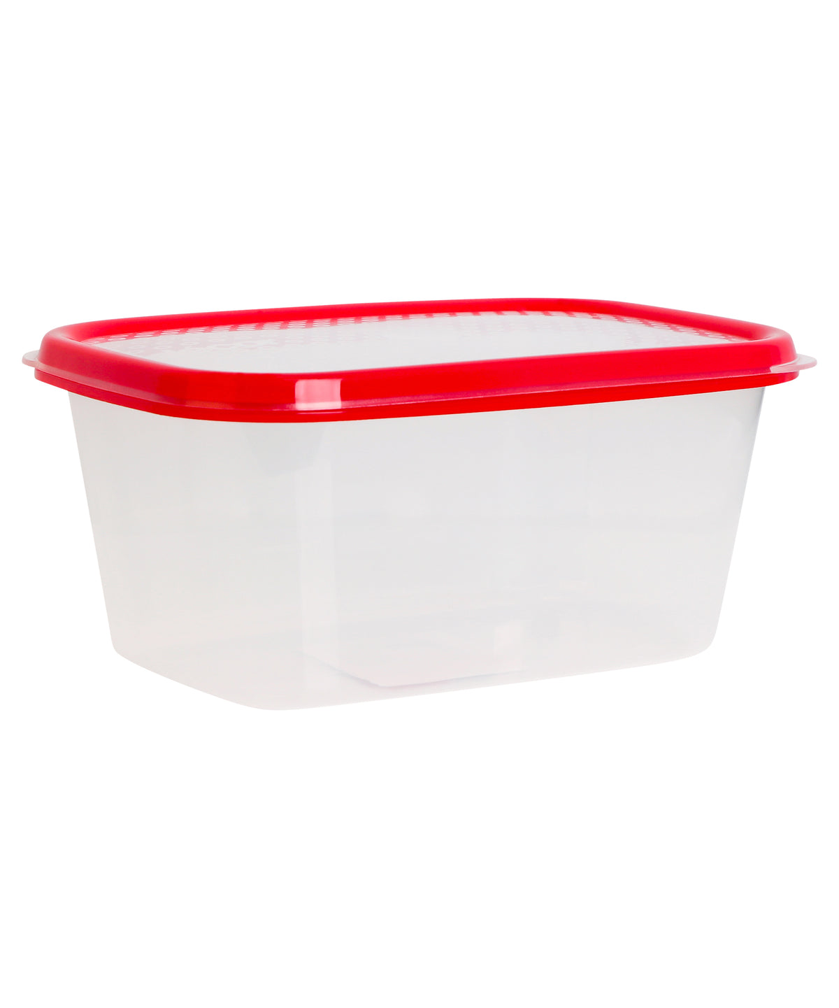 Basics Food Container, Oblong, Red, 1L