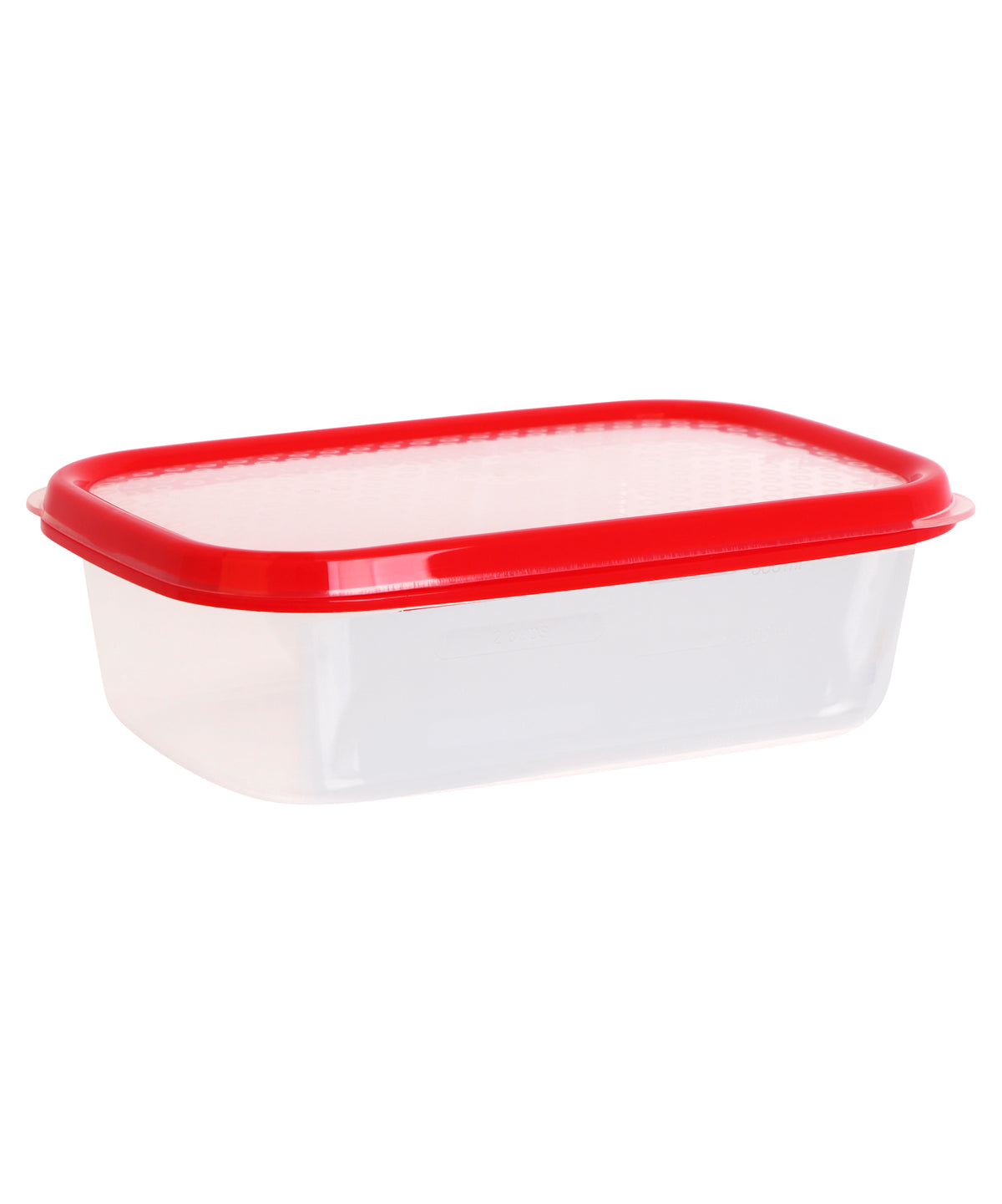 Basics Food Container, Oblong, Red, 600ml