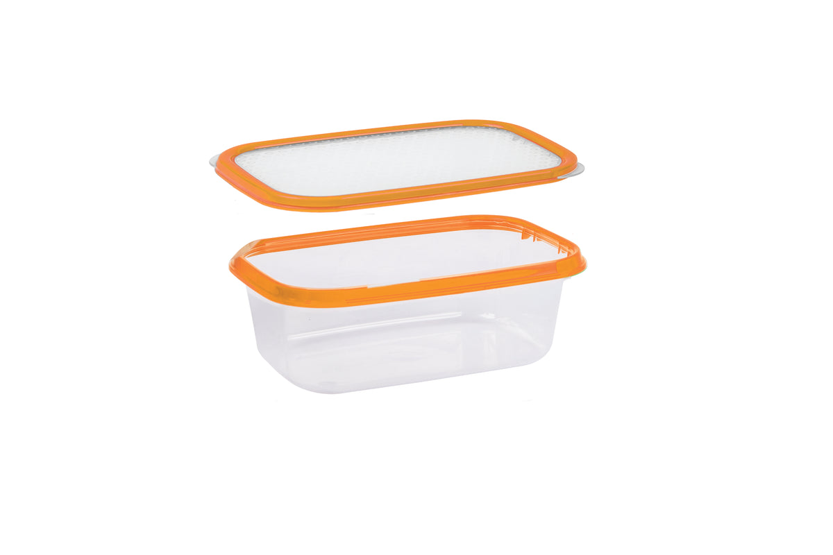 Basics Food Container, Oblong, Orange, 200ml