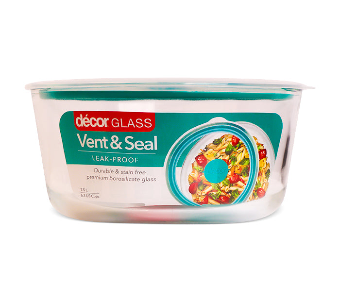 Vent & Seal Glass Container, Round, 1.5L | Décor Australia – Décor ...
