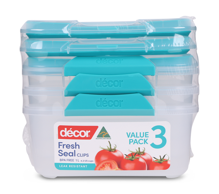 Food Containers, Oblong, 1L, Set
