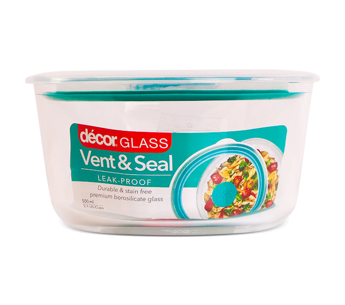Glass Containers, Round, 500ml
