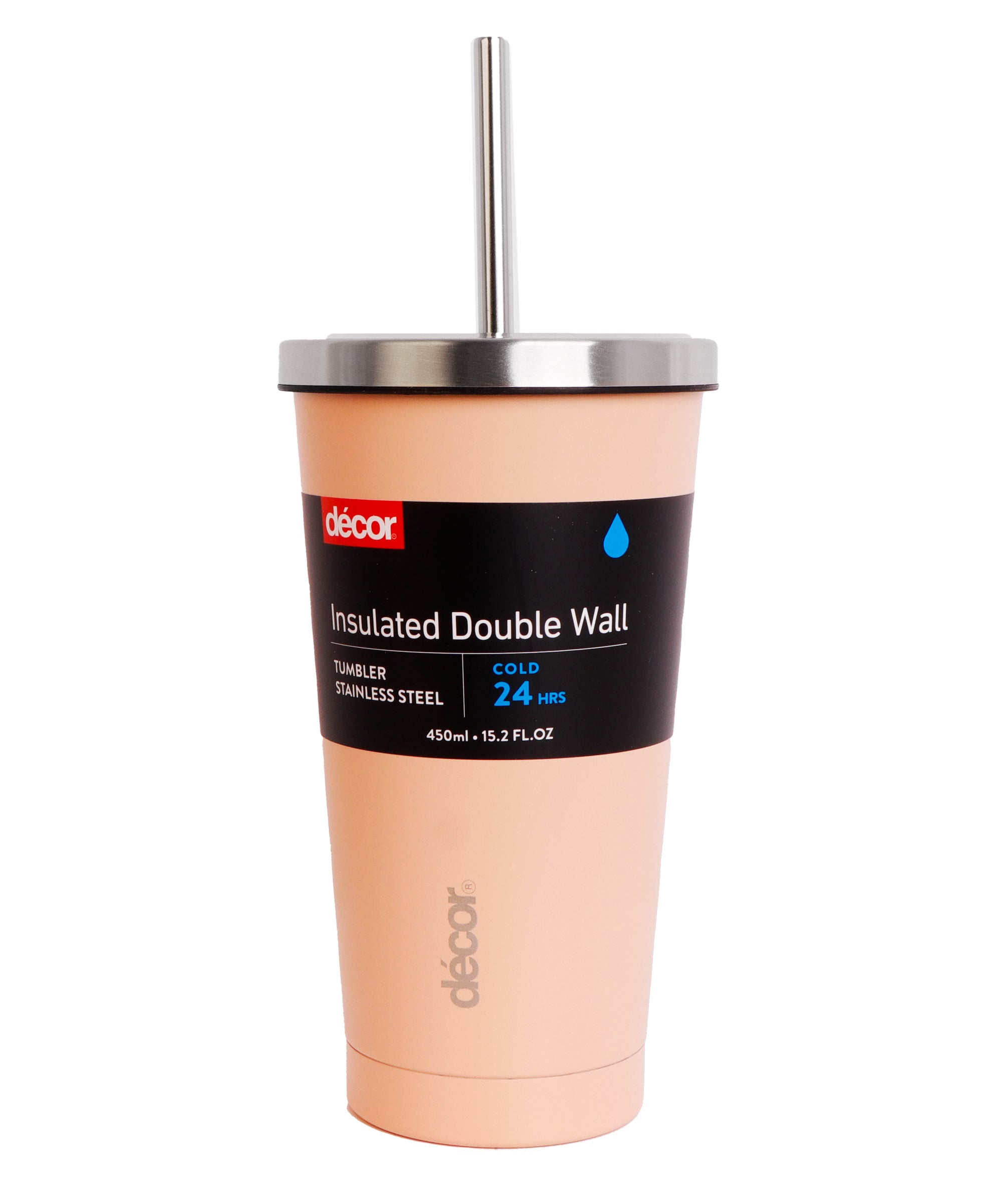 Double Wall Reusable Stainless Steel Tumbler, 450ml