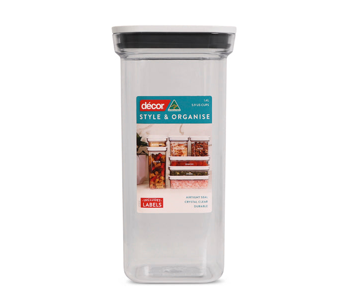 Style & Organise Pantry Containers, Square, 1.4L