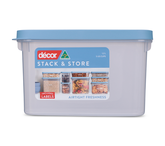 Stack & Store Pantry Containers, Oblong, 1.2L