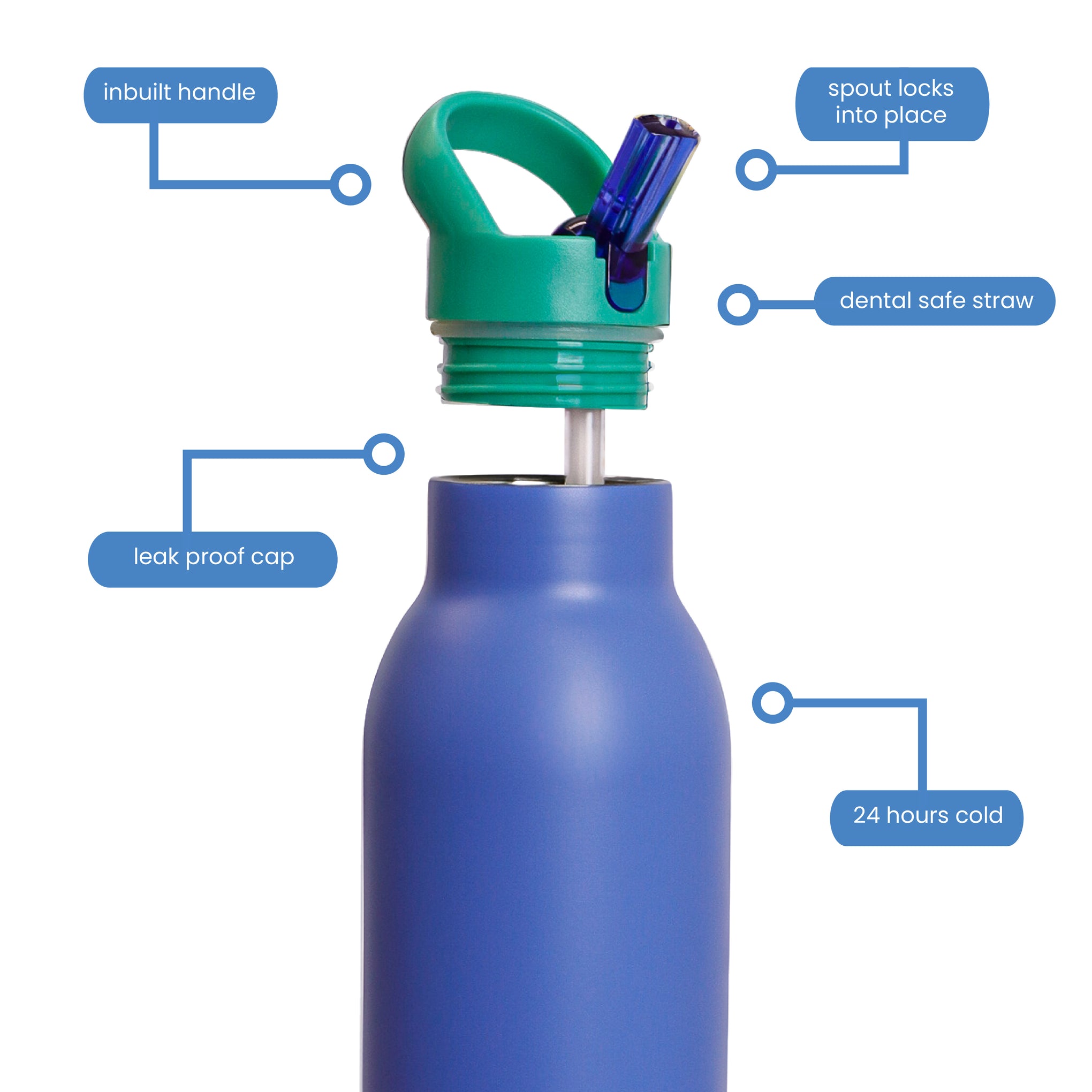 Snap n Seal Stainless Steel Bottle, 400ml