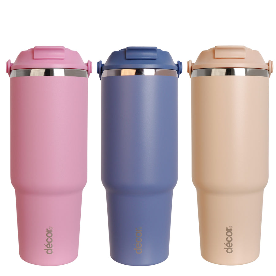 2-in-1 Travel Tumbler Double Wall Stainless Steel 900ml