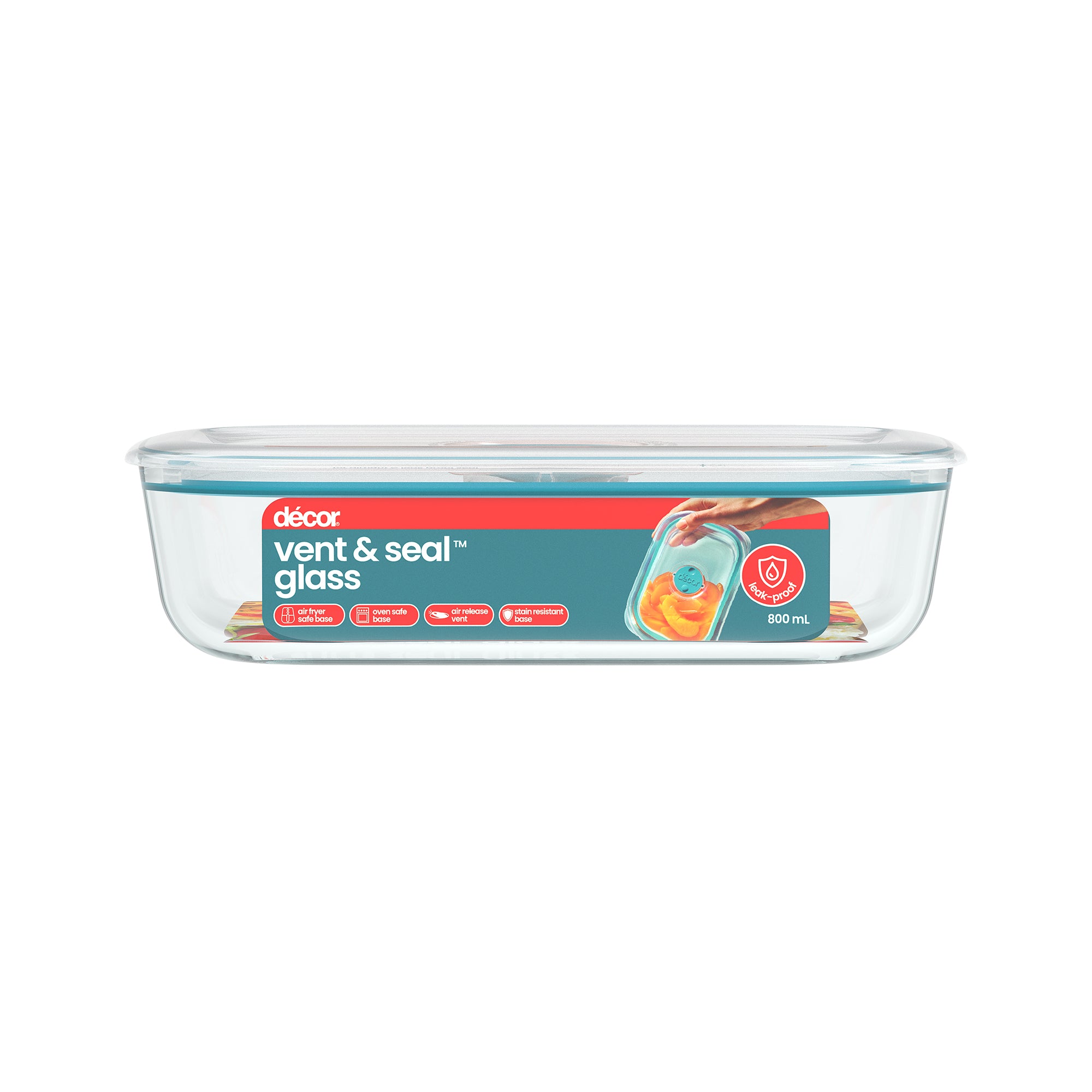 Glass Containers, Slimline, Oblong, 800ml