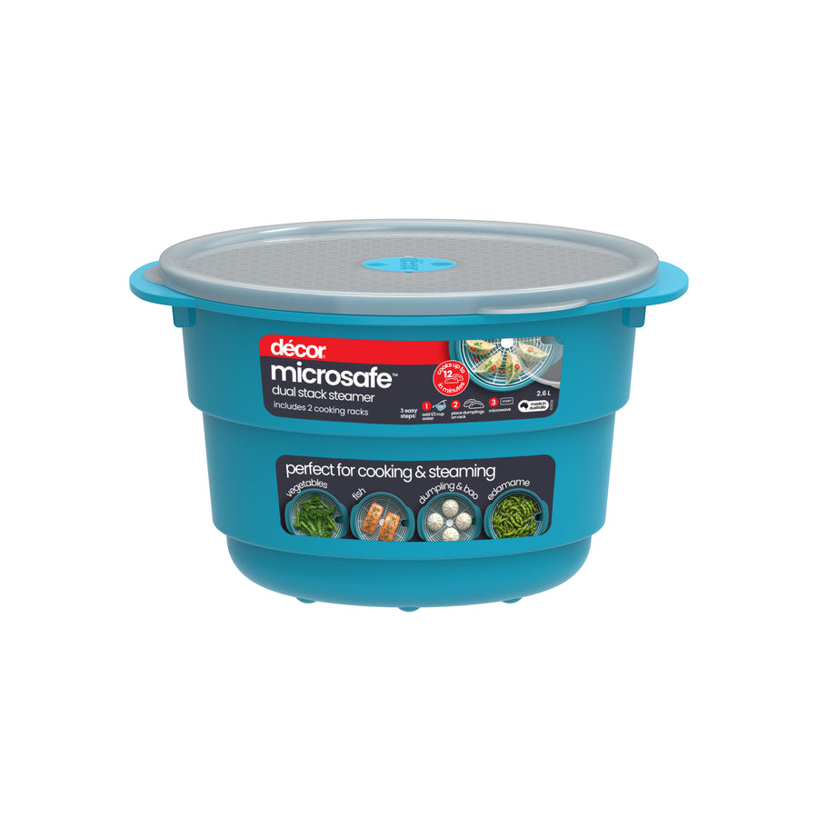 Microwave Dual Stack Steamer, Round, 2.6L