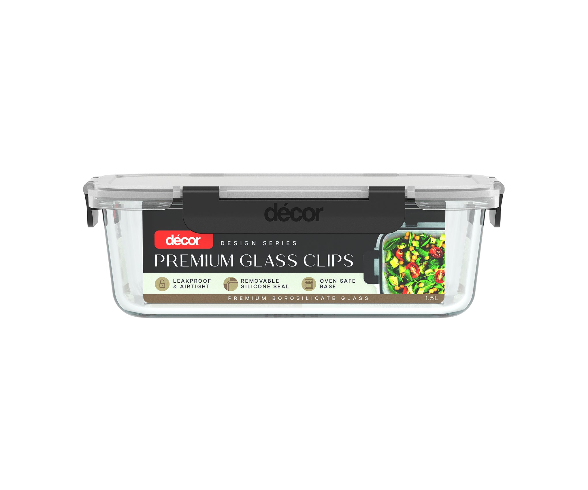 Premium Glass Clips Oblong, 1.5L
