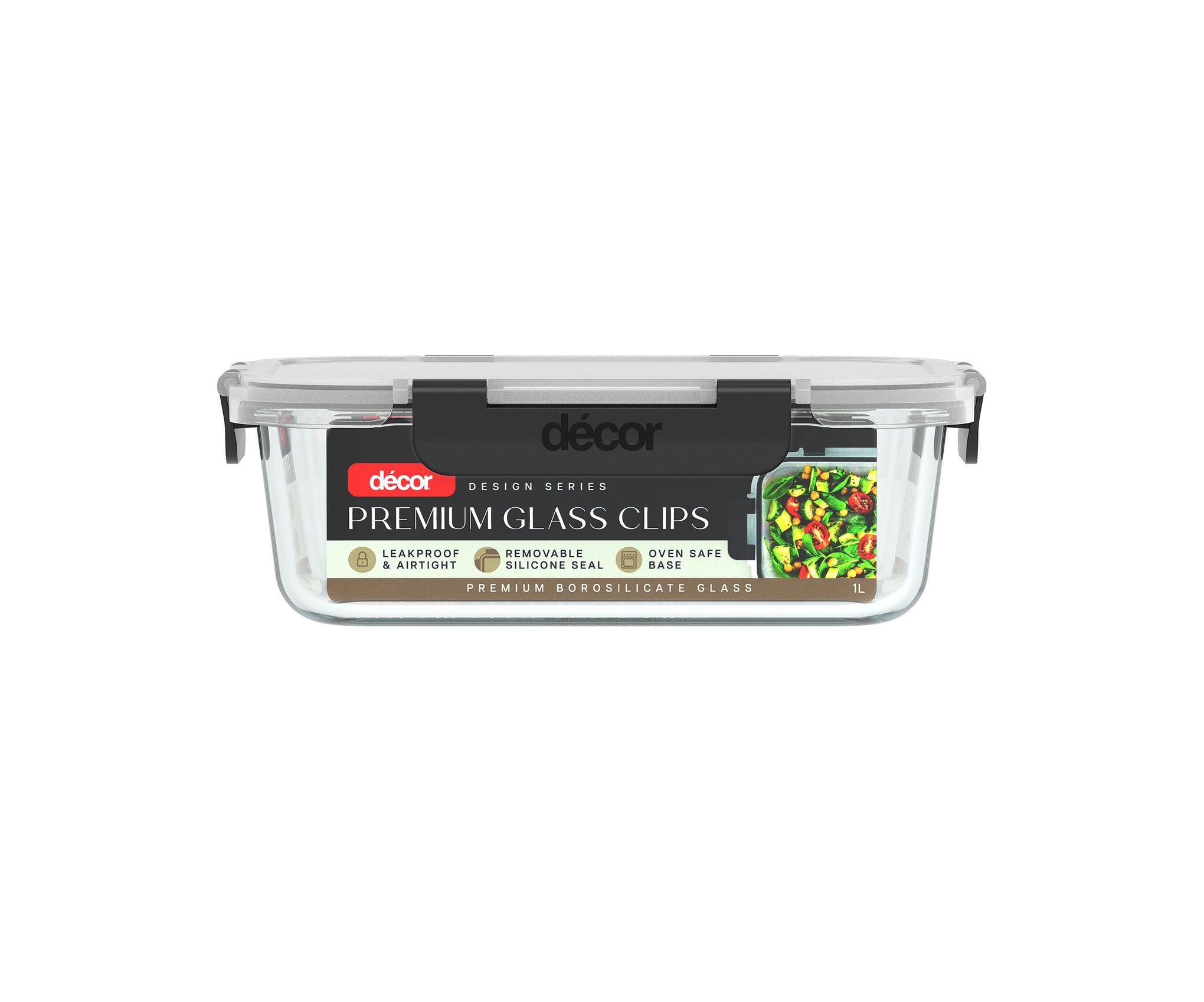 Premium Glass Clips Oblong, 1.L