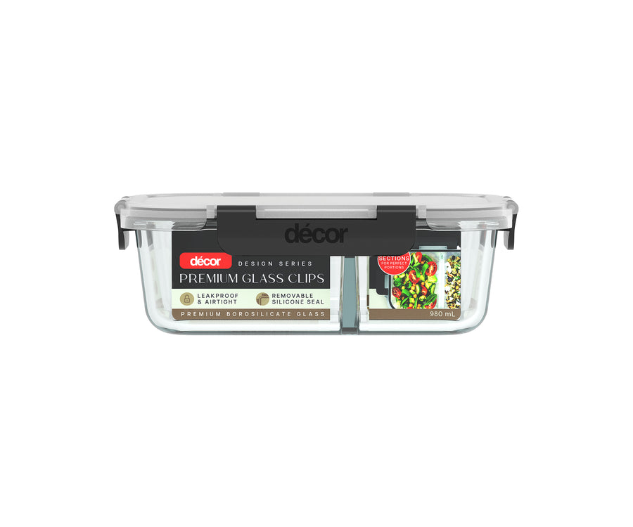 Premium Glass Clips, Split, Oblong, 980ml