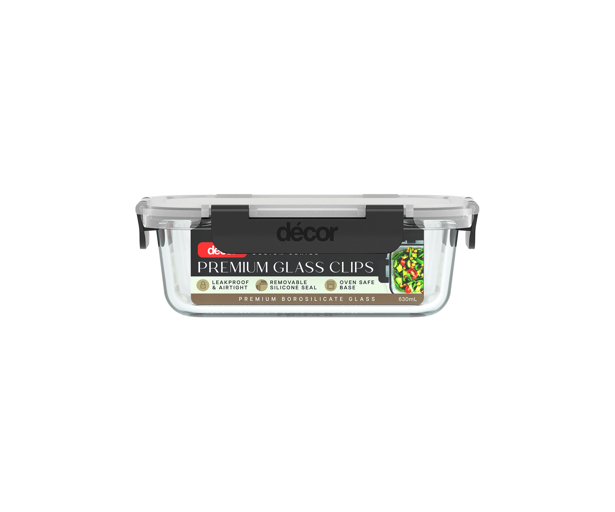 Premium Glass Clips, Oblong, 630ml
