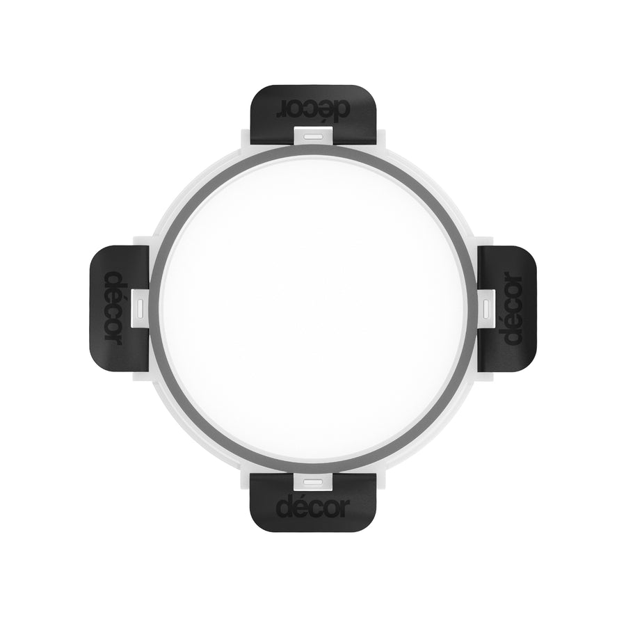 Premium Glass Clips Lid, Black, Round, 640ml