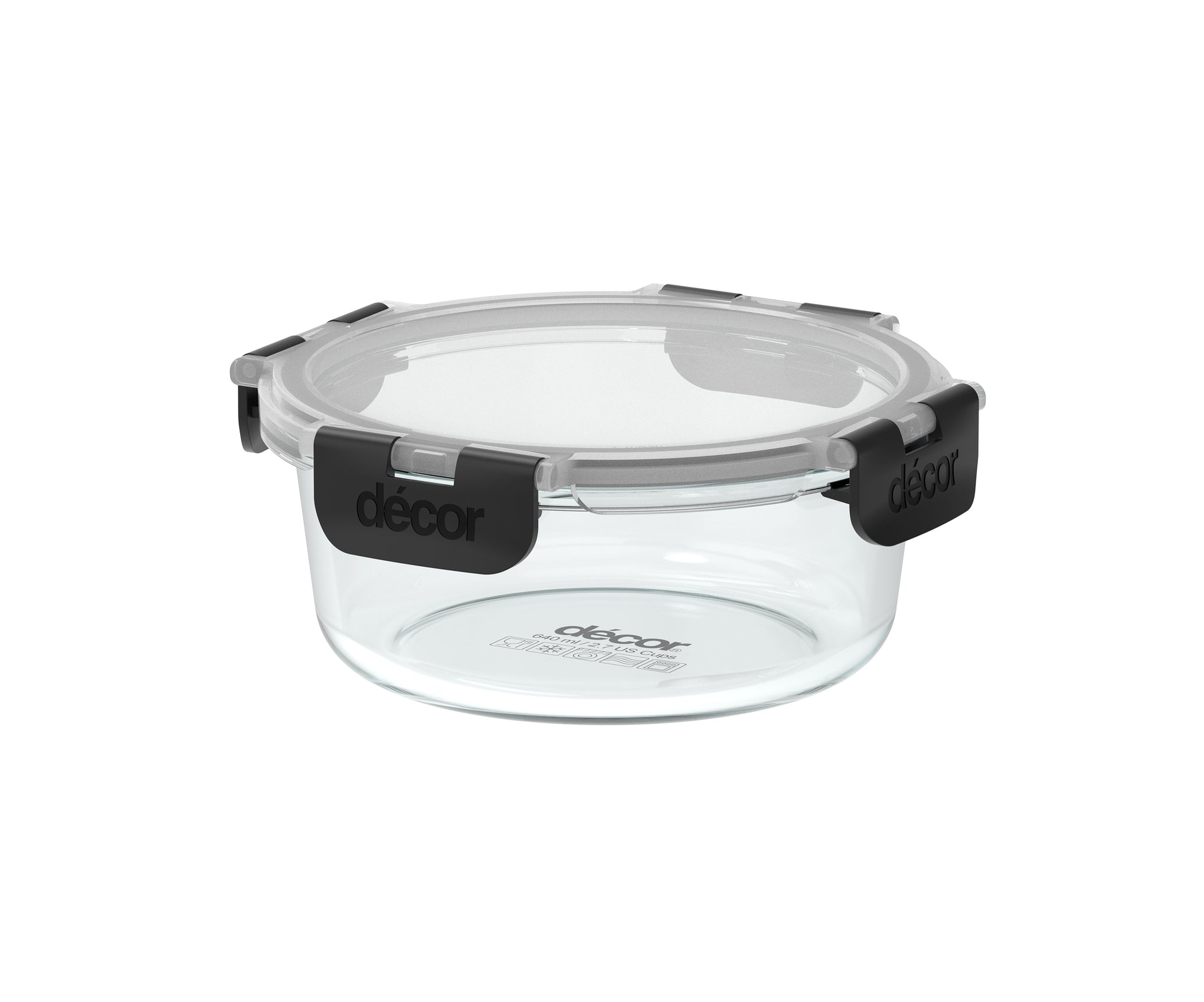 Premium Glass Clips, Round, 640ml