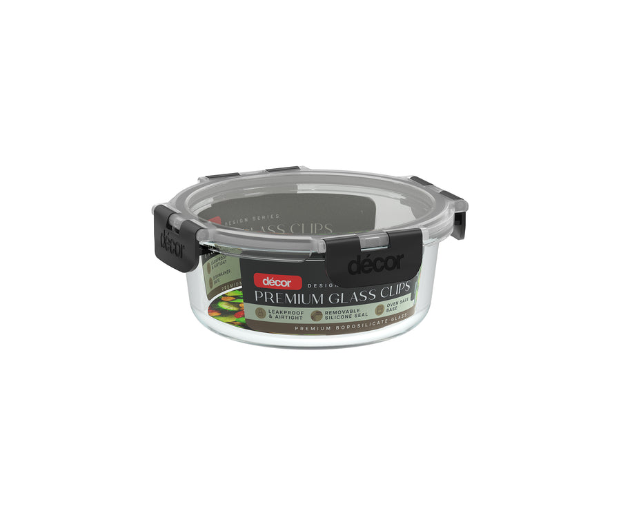 Premium Glass Clips, Round, 640ml
