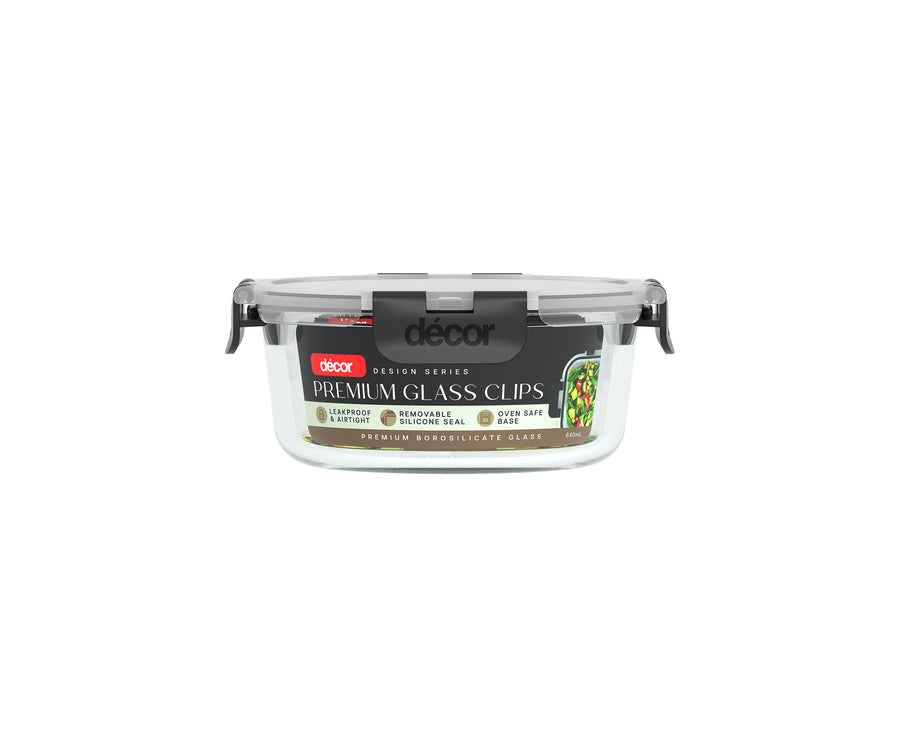 Premium Glass Clips, Round, 640ml
