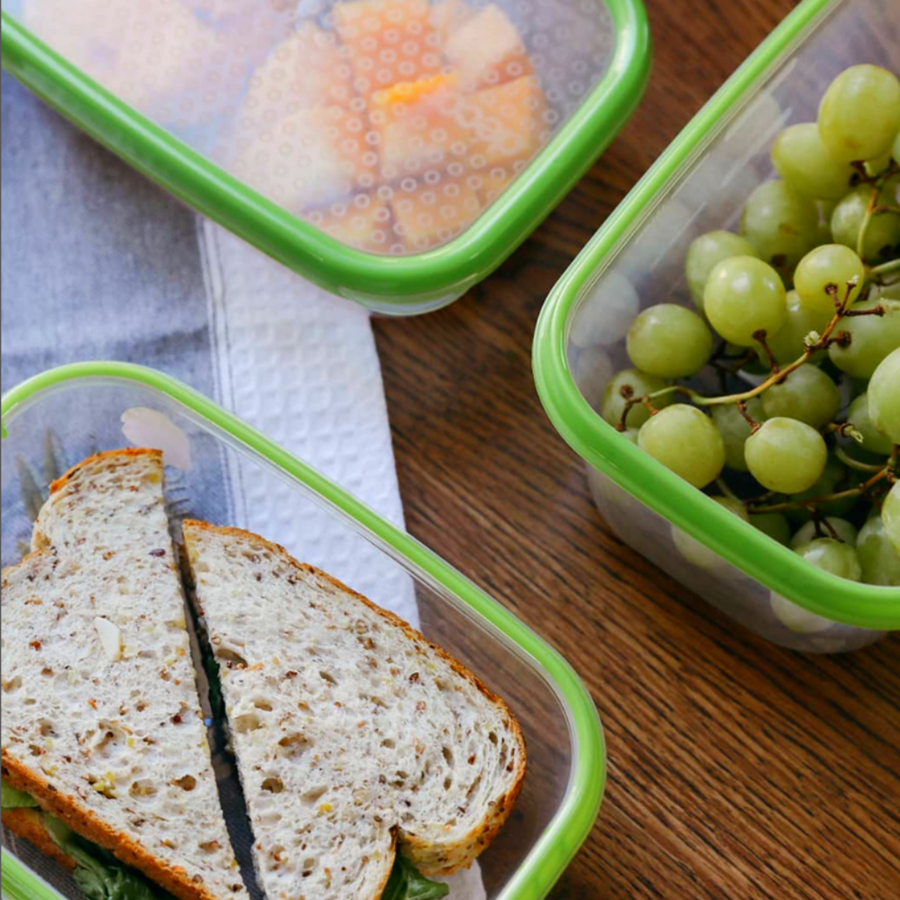 Basics Food Container, Oblong, Green, 800ml