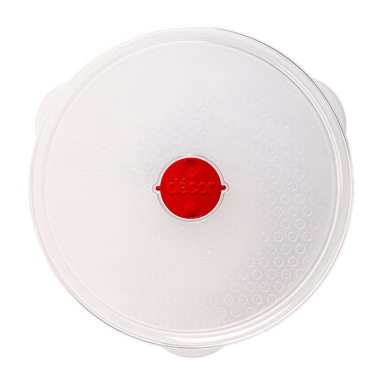 Food Container with Rack, Lid, Round, 1.5L