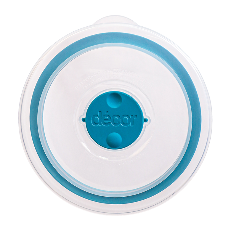 Vent & Seal Glass Containers Lid, Round, 500ml