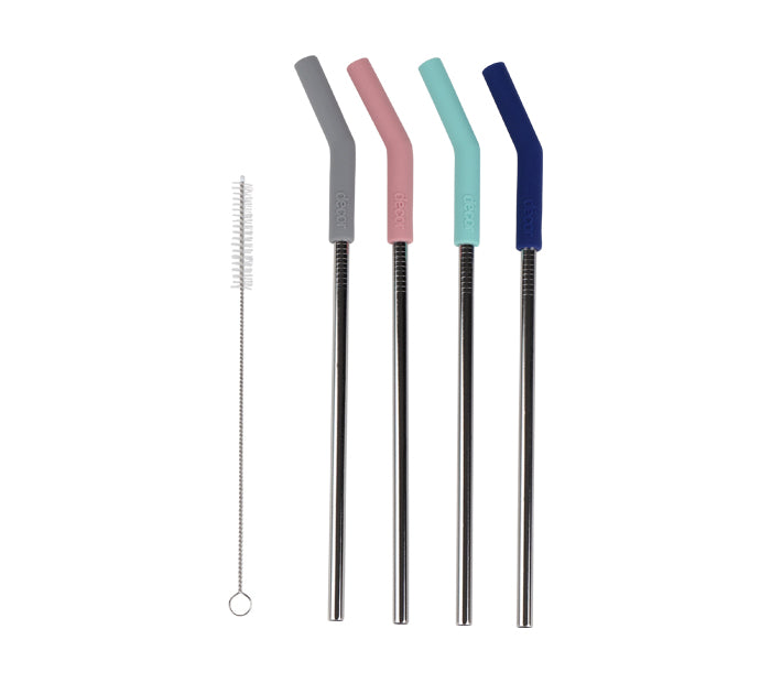Wholesale Stainless Steel Reusable Metal Straws with Silicone Flex Tips
